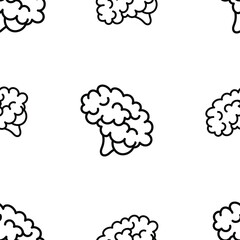 Seamless patterns with brain icon