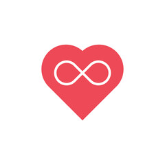 Heart logo with infinity sign. Love symbol modern, simple, vector, icon for website design, mobile app, ui. Vector Illustration