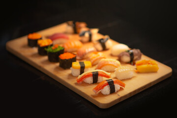 assorted of nigiri Japanese sushi set