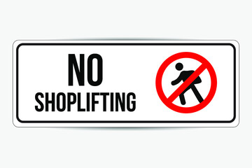 Vector of prohibition sign. No shoplifting. Eps 10 vector illustration.