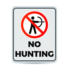 No hunting sign. Eps10 vector illustration.