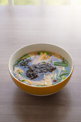 Tofu skin and seaweed soup - vegetarian food