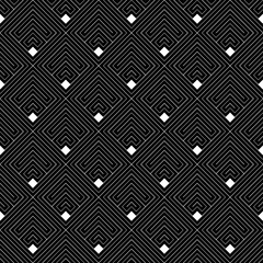 Seamless japanese mountains pattern. Repeated chevrons, angle brackets, curves background. Squama ornament. Scales image. Ancient ethnic mosaic motif. Digital paper for textile print. Vector art.