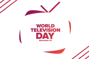 World Television Day. November 21. Holiday concept. Template for background, banner, card, poster with text inscription. Vector EPS10 illustration.