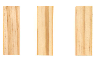 Stack wooden blocks  isolated on a white background.