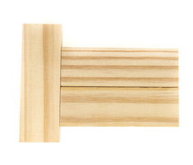 Stack wooden blocks  isolated on a white background. Wooden Blocks disrupted and building on white background