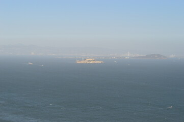 The Point Reyes National Seashore, Golden Gate Bridge and Alcatraz Island outside of San Francisco...