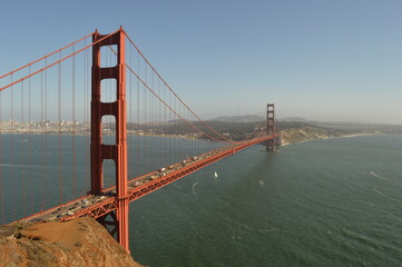 The Point Reyes National Seashore, Golden Gate Bridge and Alcatraz Island outside of San Francisco...