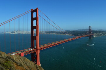 Fototapeta na wymiar The Point Reyes National Seashore, Golden Gate Bridge and Alcatraz Island outside of San Francisco in California, USA