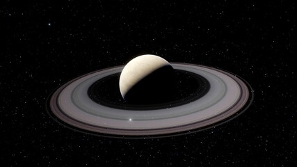 planet with rings, planet with an asteroid belt, asteroid rings around the planet, exoplanet with rings 3d render © Aleksandr