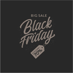 Vintage Black friday, discount sale vector graphic design