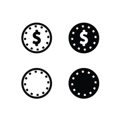 Coin icon set