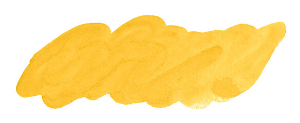 Naklejka premium Bright yellow watercolor abstract background, isolated spot. Trendy vintage paintings for design and decoration.