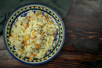 The national traditional Uzbek food is pilaf.
