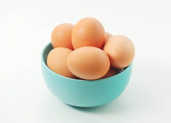 A bowl with chicken eggs