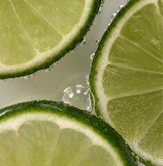 slices of lime.  macro photography