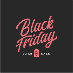 Vintage Black friday, discount sale vector graphic design