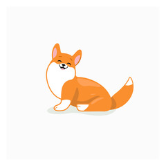 Corgi. Cute dog character. Vector illustration in cartoon style for poster, postcard.