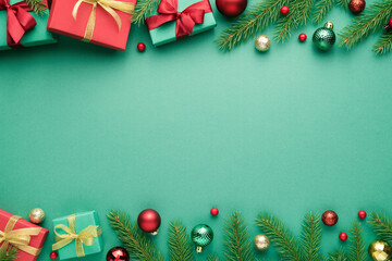 Christmas card with turquoise background