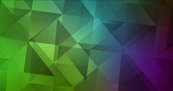 4K looping light pink, green polygonal flowing video. Modern abstract animation with gradient. Design for presentations. 4096 x 2160, 30 fps. Codec Photo JPEG.