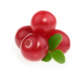 Cranberries isolated on white background