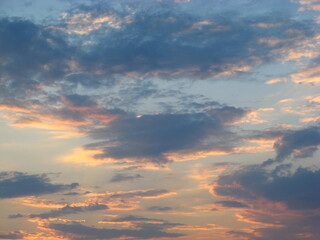 Naklejka na ściany i meble sunset village sun clouds summer evening sky skyline objects
