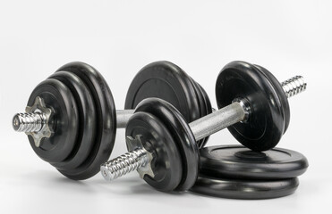 Gym dumbbell weights gym concept
