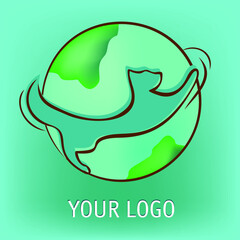 Your Logo Earth and cat  