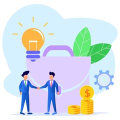 Illustration vector graphic cartoon character of business partner