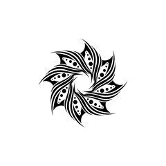 tribal, classic , black, ethnic tattoo icon vector illustration design logo