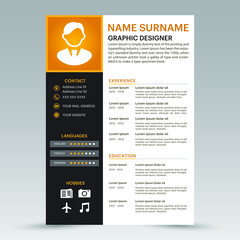 A4 size beautiful CV / Resume template - elegant stylish design, business layout, clean for job applications - Vector 