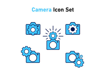 setting icon. setting with camera symbol. Concept of camera setting / multimedia . Vector illustration, vector icon concept.