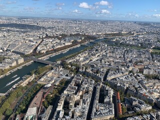 view from the eiffel tower clear city panorama paris summer