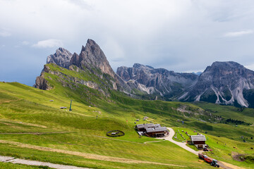 Obraz na płótnie Canvas Mount Seceda, Val Gardena, panorama picture - South Tyrol, Italy