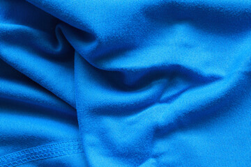 Naklejka na ściany i meble Blue football jersey clothing fabric texture sports wear background