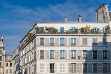 Fototapeta na wymiar Paris, typical facades and street, beautiful buildings at Republique 