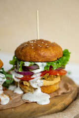 burger on a plate