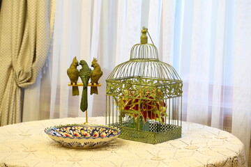 Decorative cage on the table