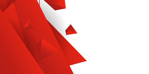 Red white triangle abstract background with copy space