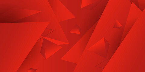 Bright red abstract background with triangle shapes