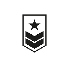 Chevron icon. Military rank. Simple vector illustration on a white background