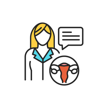 doctor with uterus and speech bubble clip art preview