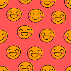 Funny faces with smiles seamless pattern for april fools day