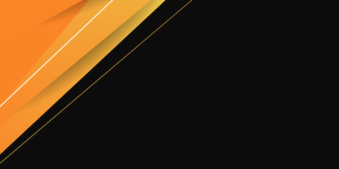 Black and orange abstract layer geometric background 