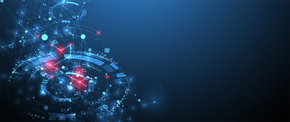 Isometric big data concept, database. Abstract technology background. Vector illustration