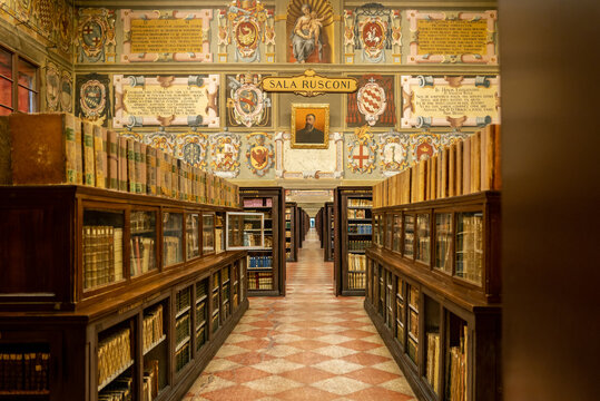 The library at the teatro anatomico in Bologna