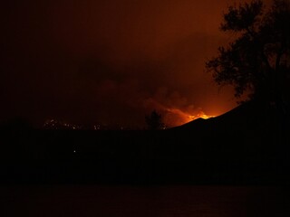 Boulder, CO 10-17-2020: Calwood Fire, Forest Fire about 1 mile east of the fire
