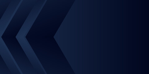 Obraz premium Dark blue black abstract presentation background with arrow shape for design vector banner illustration. Suit for social media post stories and presentation template.