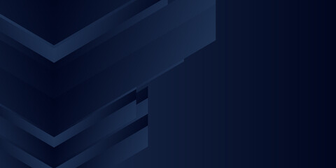 Dark blue abstract presentation background with geometric arrow shapes
