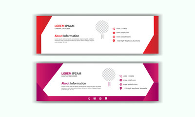 Email signature template design. Corporate mail signature banner.	